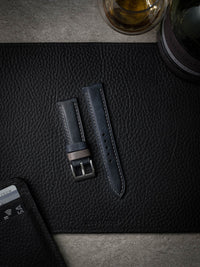 "Cyrus" Marine Blue Padded Leather Watch Strap