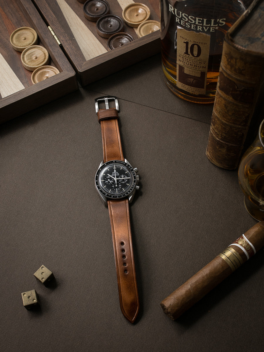 Digby" Vintage Bourbon Leather Watch Strap