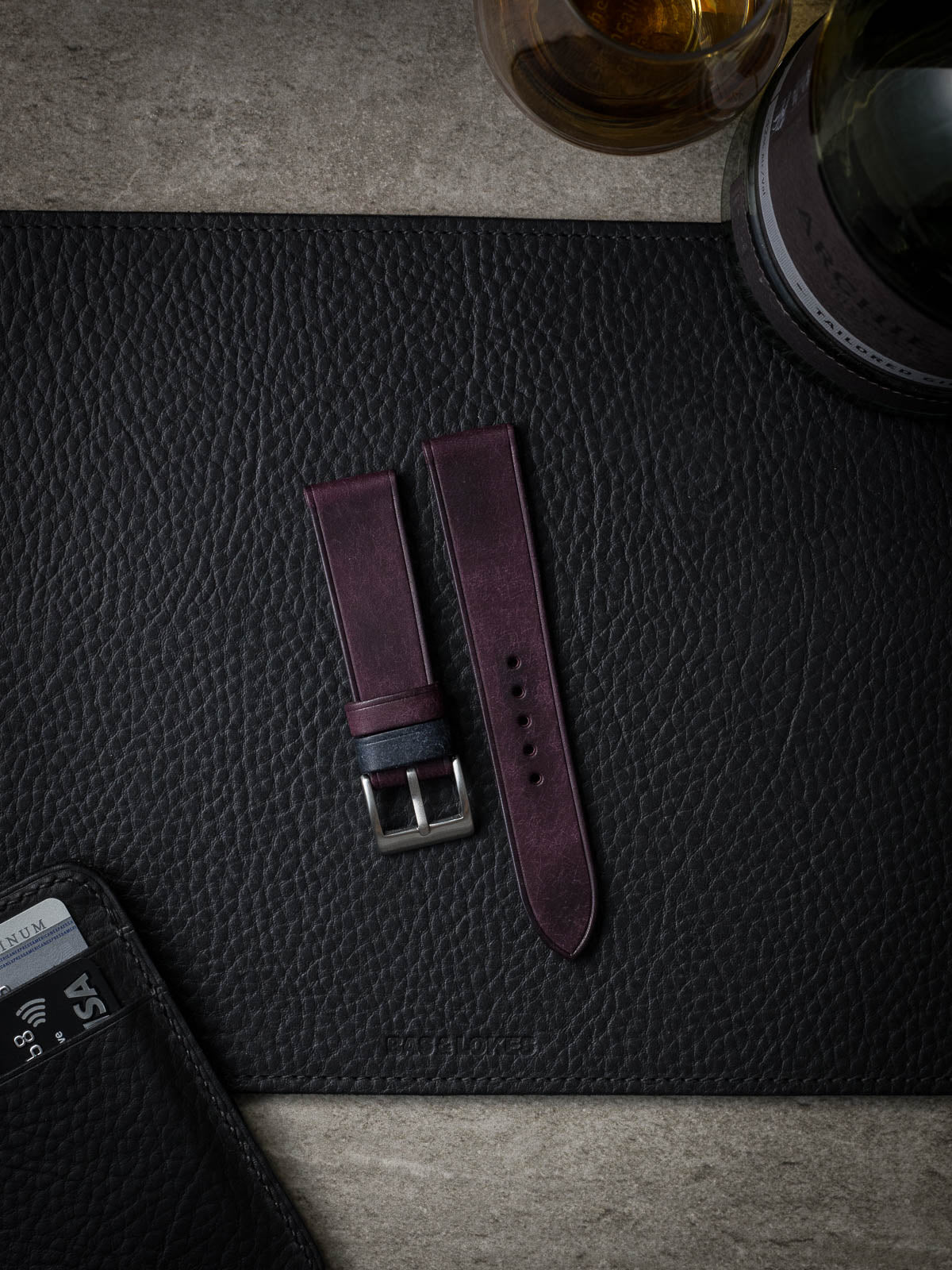 "Dre" Royal Purple Leather Watch Strap