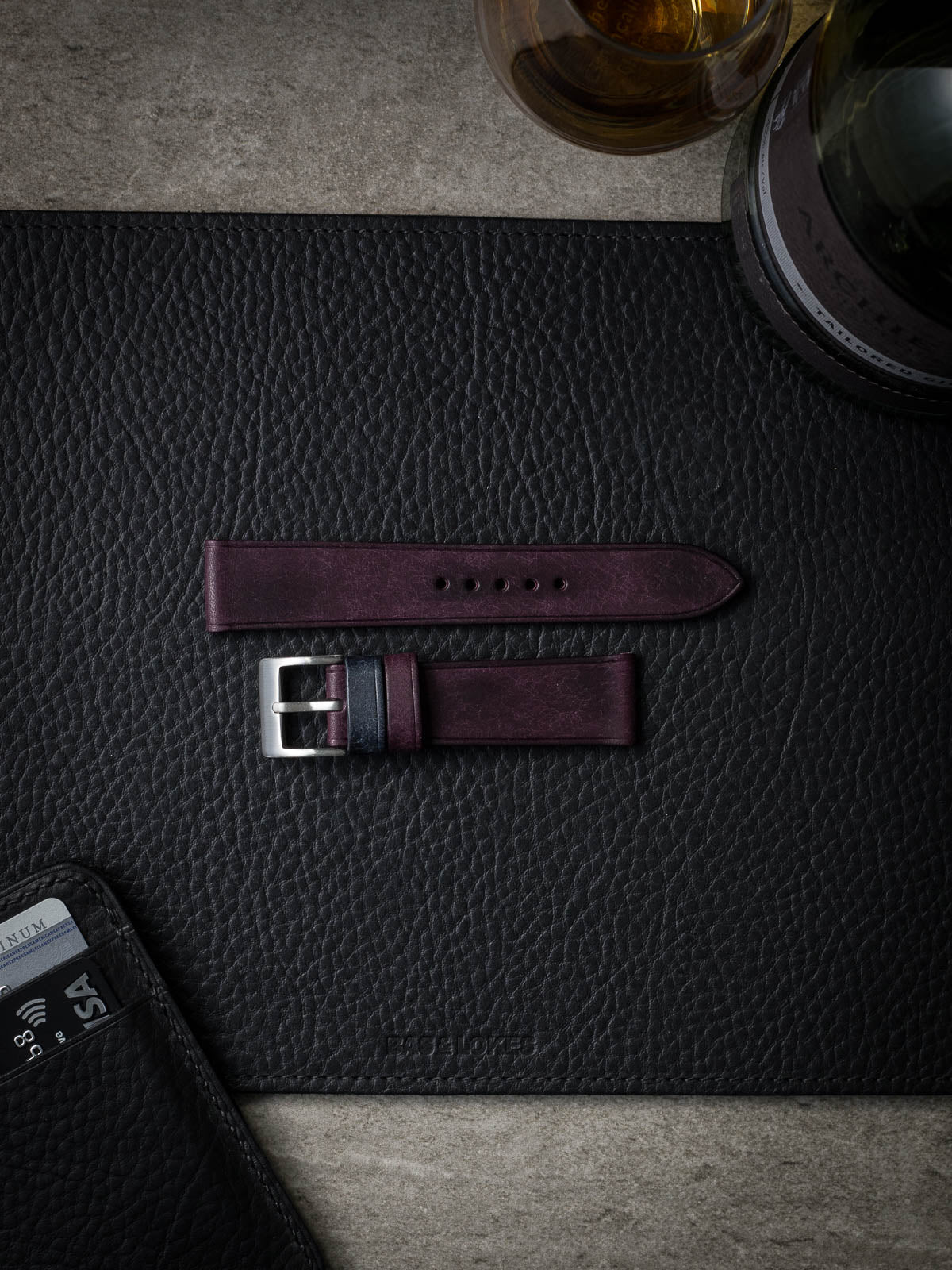 "Dre" Royal Purple Leather Watch Strap
