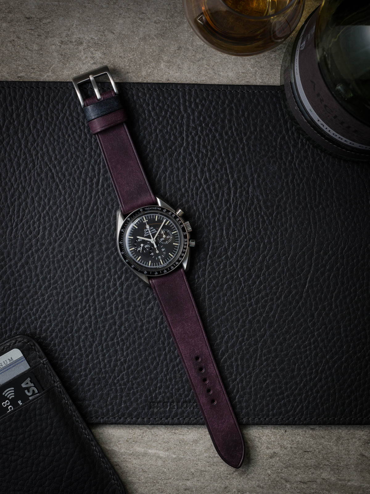 "Dre" Royal Purple Leather Watch Strap