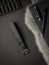 "Dresden" Storm Grey Single Pass Leather Watch Strap