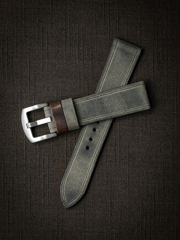 "Duke" Grey Green Leather Watch Strap