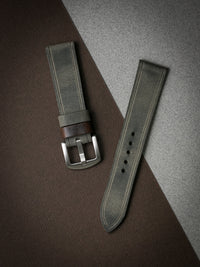 "Duke" Grey Green Leather Watch Strap