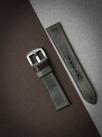 "Duke" Grey Green Leather Watch Strap