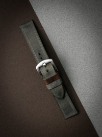 "Duke" Grey Green Leather Watch Strap
