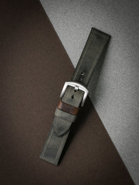 "Duke" Grey Green Leather Watch Strap