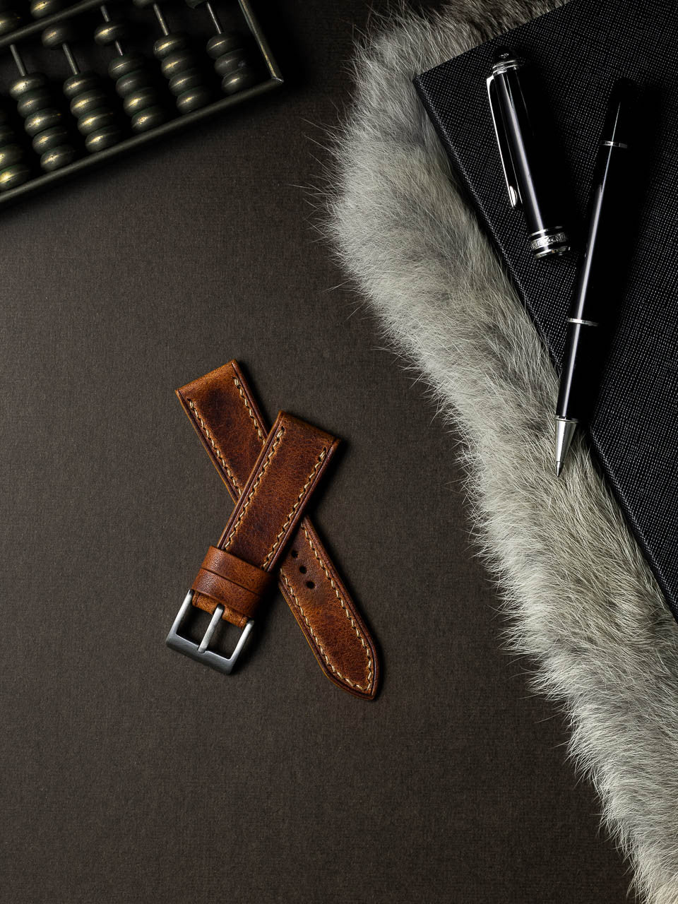 "Eames" Cognac Saddle Tan Leather Watch Strap