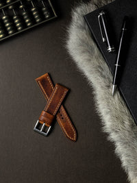 "Eames" Cognac Saddle Tan Leather Watch Strap
