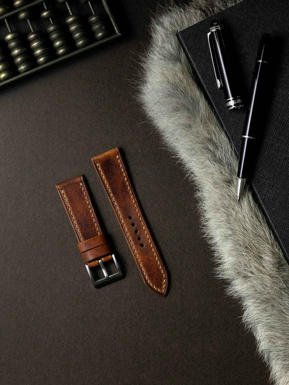 "Eames" Cognac Saddle Tan Leather Watch Strap