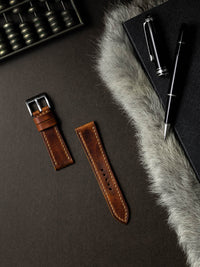 "Eames" Cognac Saddle Tan Leather Watch Strap