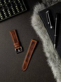 "Eames" Cognac Saddle Tan Leather Watch Strap