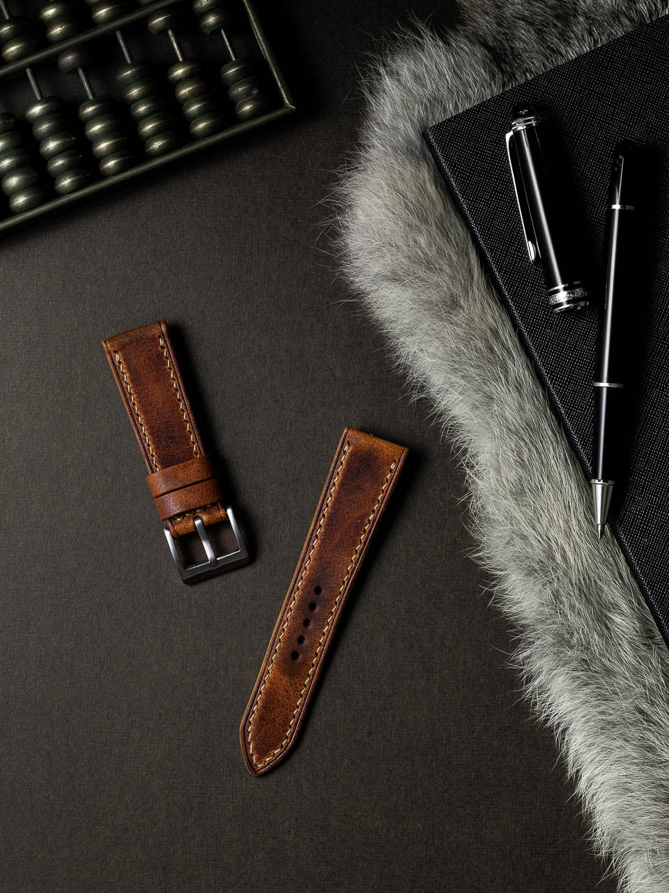 "Eames" Cognac Saddle Tan Leather Watch Strap