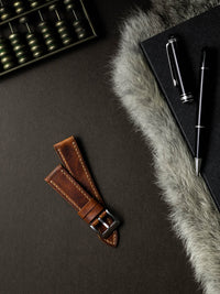 "Eames" Cognac Saddle Tan Leather Watch Strap