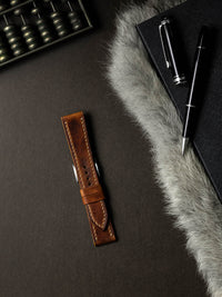 "Eames" Cognac Saddle Tan Leather Watch Strap