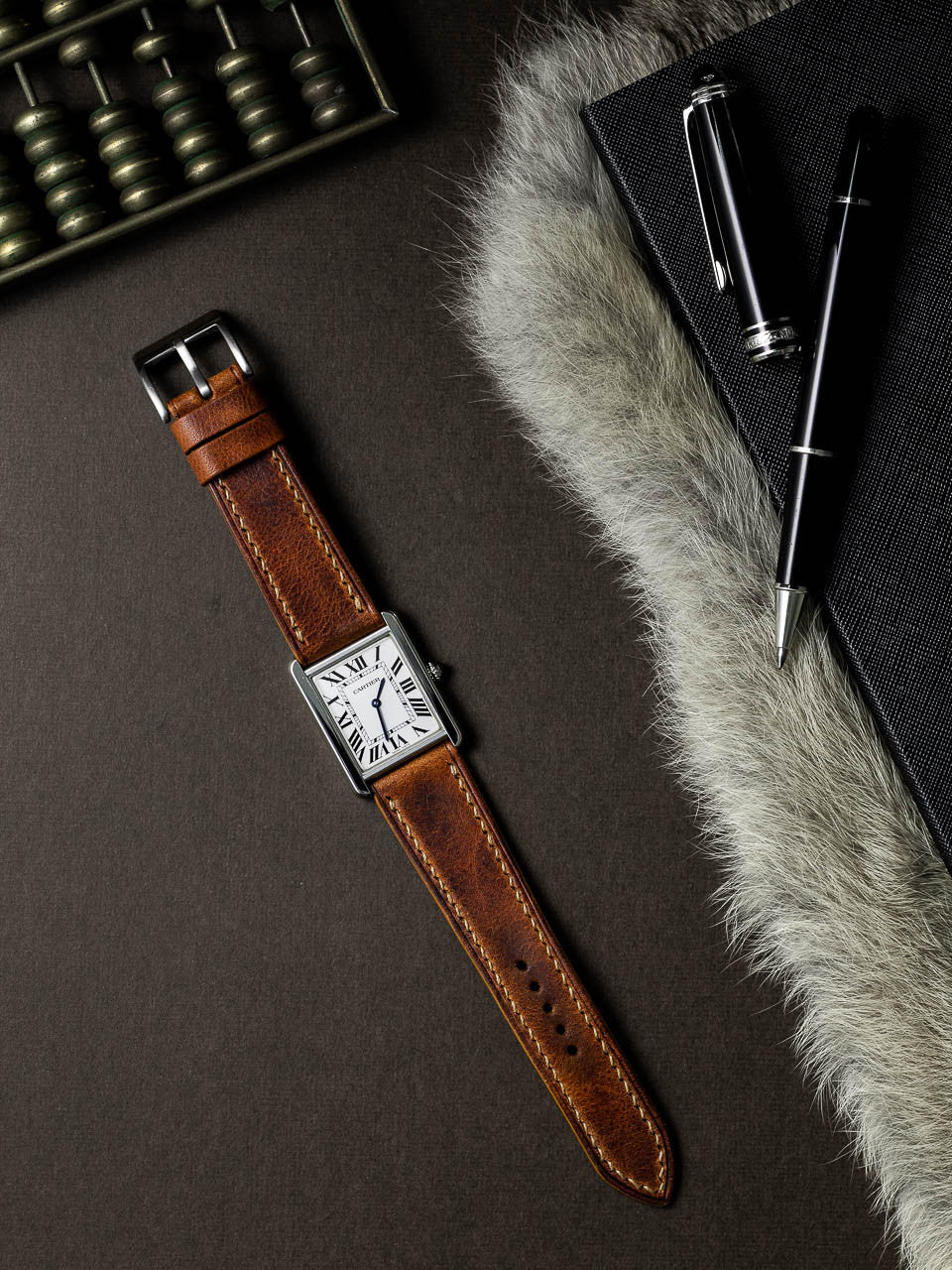 "Eames" Cognac Saddle Tan Leather Watch Strap