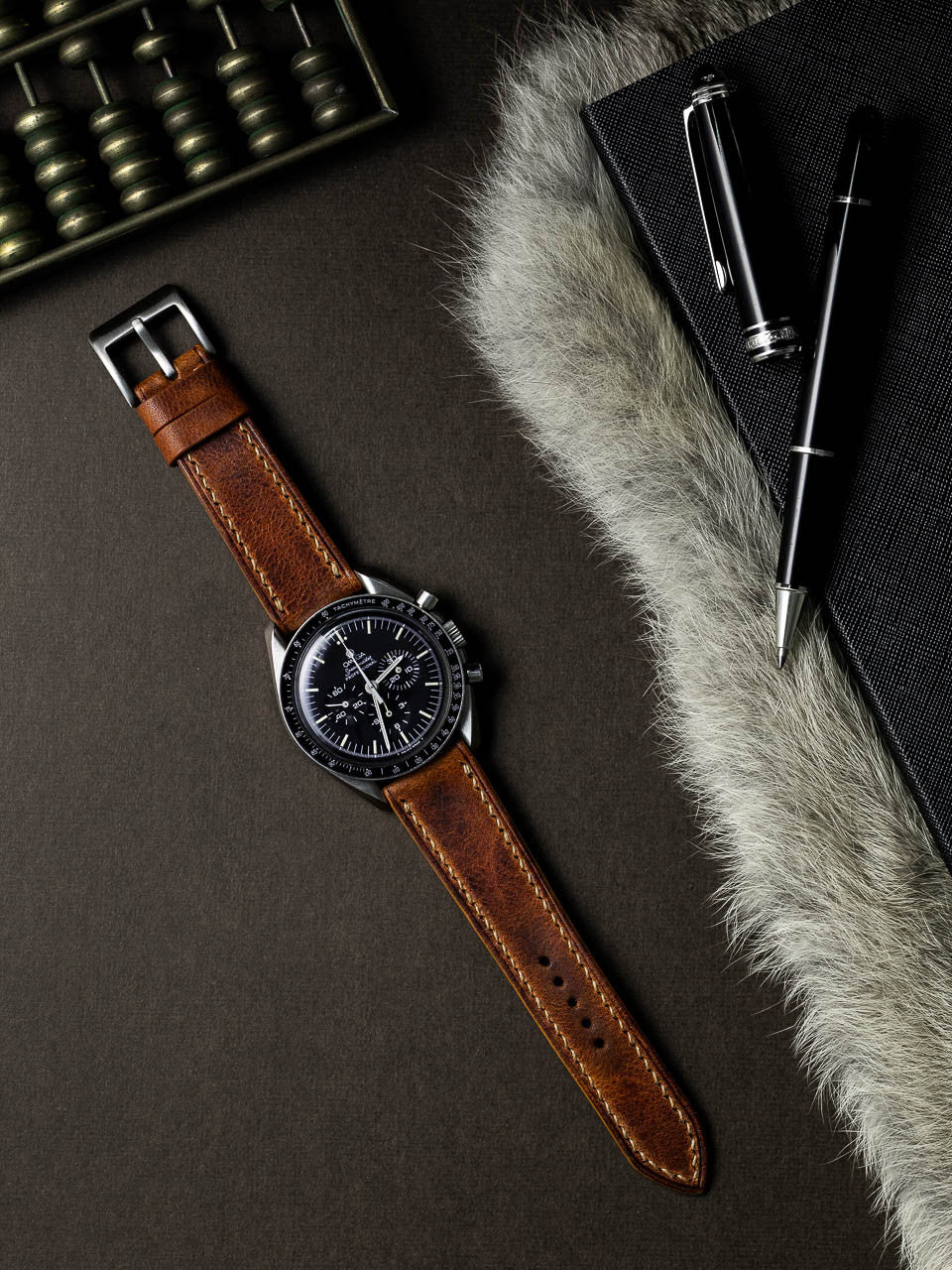 "Eames" Cognac Saddle Tan Leather Watch Strap