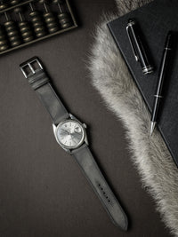 "Elijah" Storm Grey Leather Watch Strap