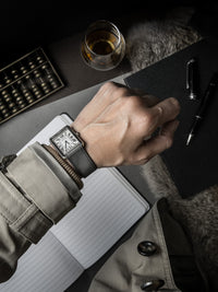"Elijah" Storm Grey Leather Watch Strap