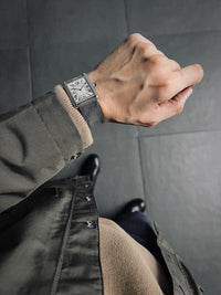 "Elijah" Storm Grey Leather Watch Strap