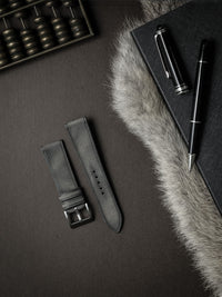 "Elijah" Storm Grey Leather Watch Strap
