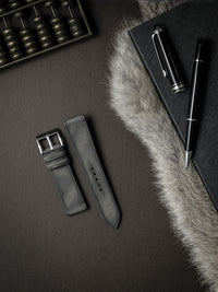"Elijah" Storm Grey Leather Watch Strap