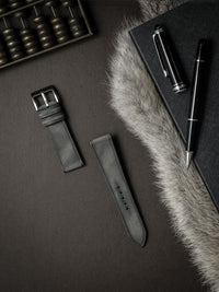 "Elijah" Storm Grey Leather Watch Strap