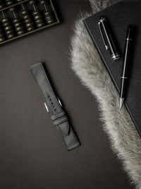 "Elijah" Storm Grey Leather Watch Strap