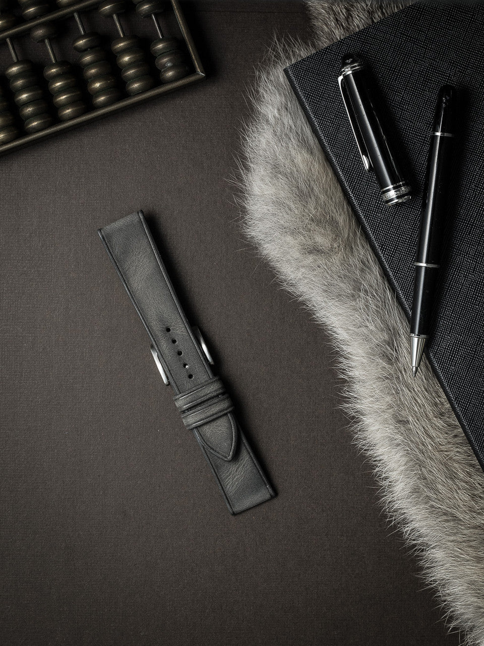 "Elijah" Storm Grey Leather Watch Strap