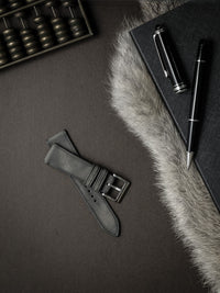 "Elijah" Storm Grey Leather Watch Strap