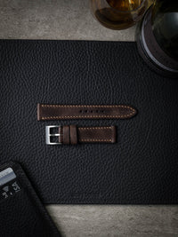 "Xavier" Vintage Brown Leather Watch Strap