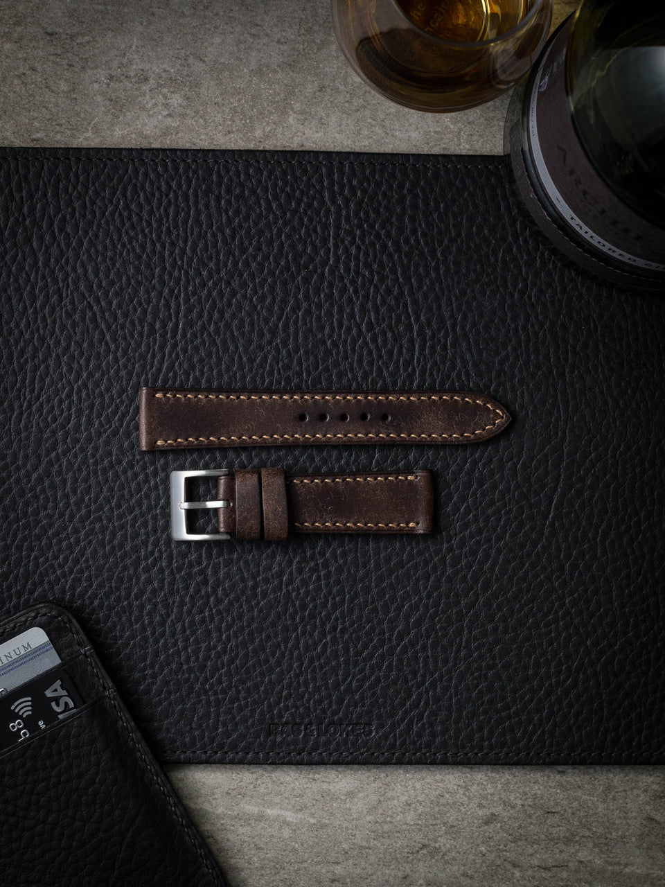 "Xavier" Vintage Brown Leather Watch Strap