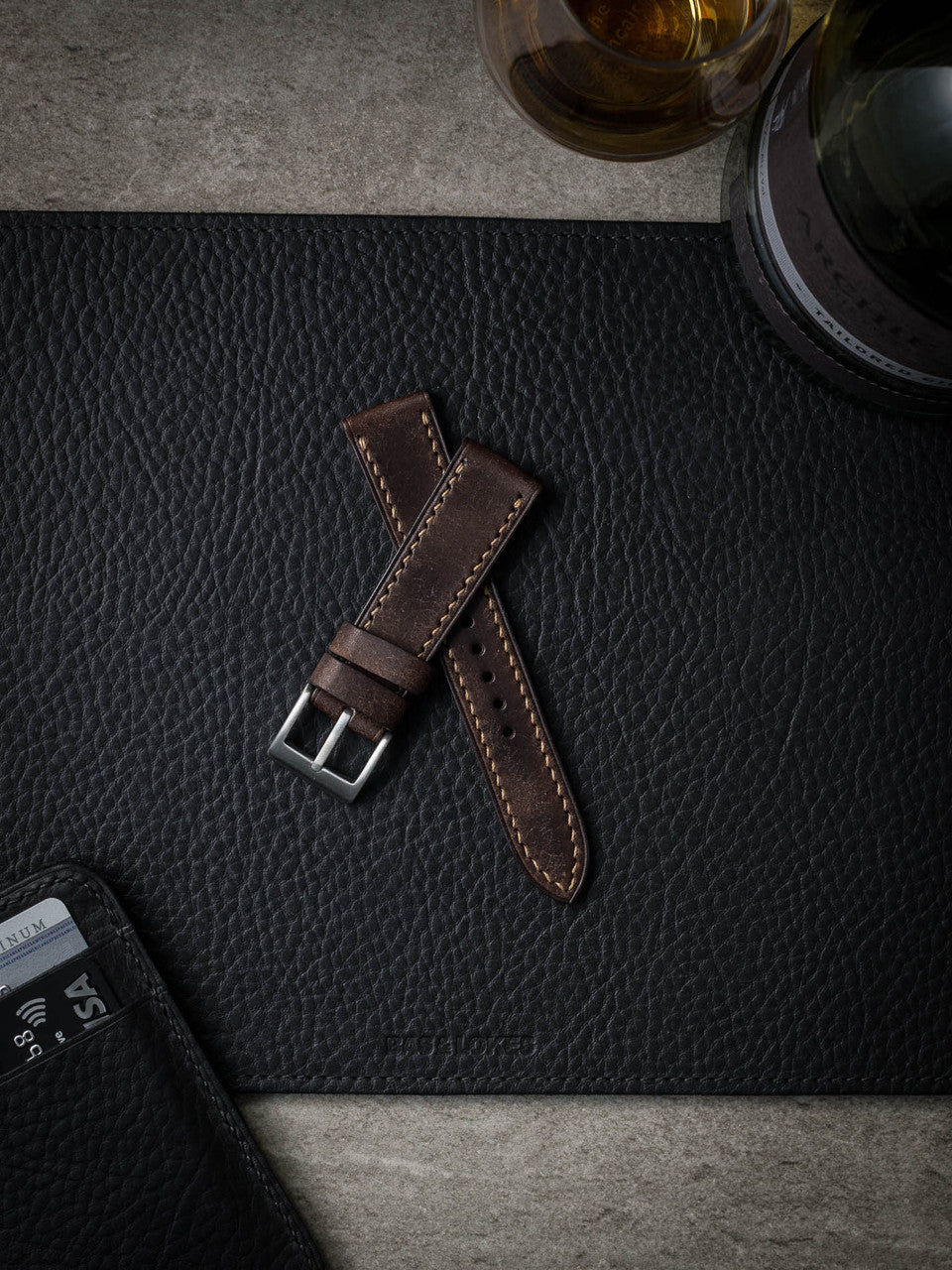 "Xavier" Vintage Brown Leather Watch Strap