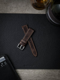 "Xavier" Vintage Brown Leather Watch Strap