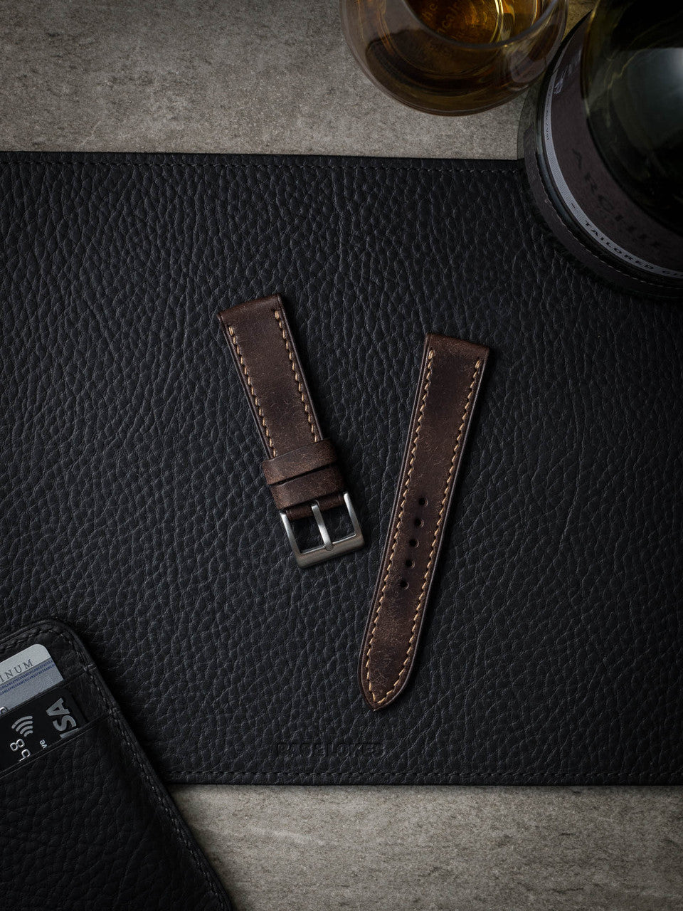 "Xavier" Vintage Brown Leather Watch Strap