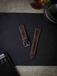 "Xavier" Vintage Brown Leather Watch Strap