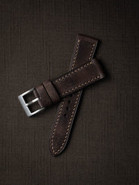 "Xavier" Vintage Brown Leather Watch Strap