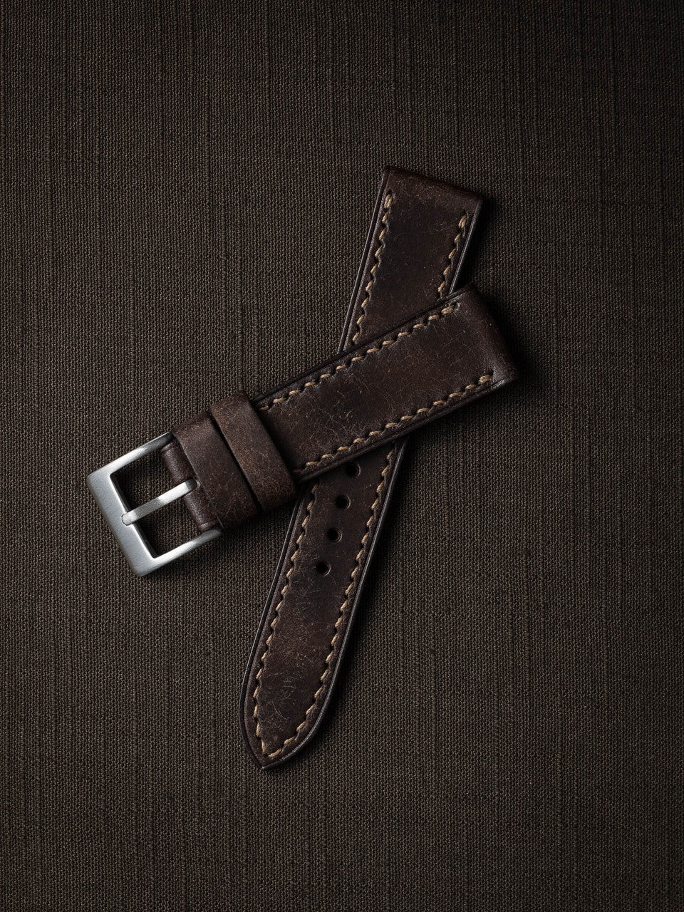 "Xavier" Vintage Brown Leather Watch Strap