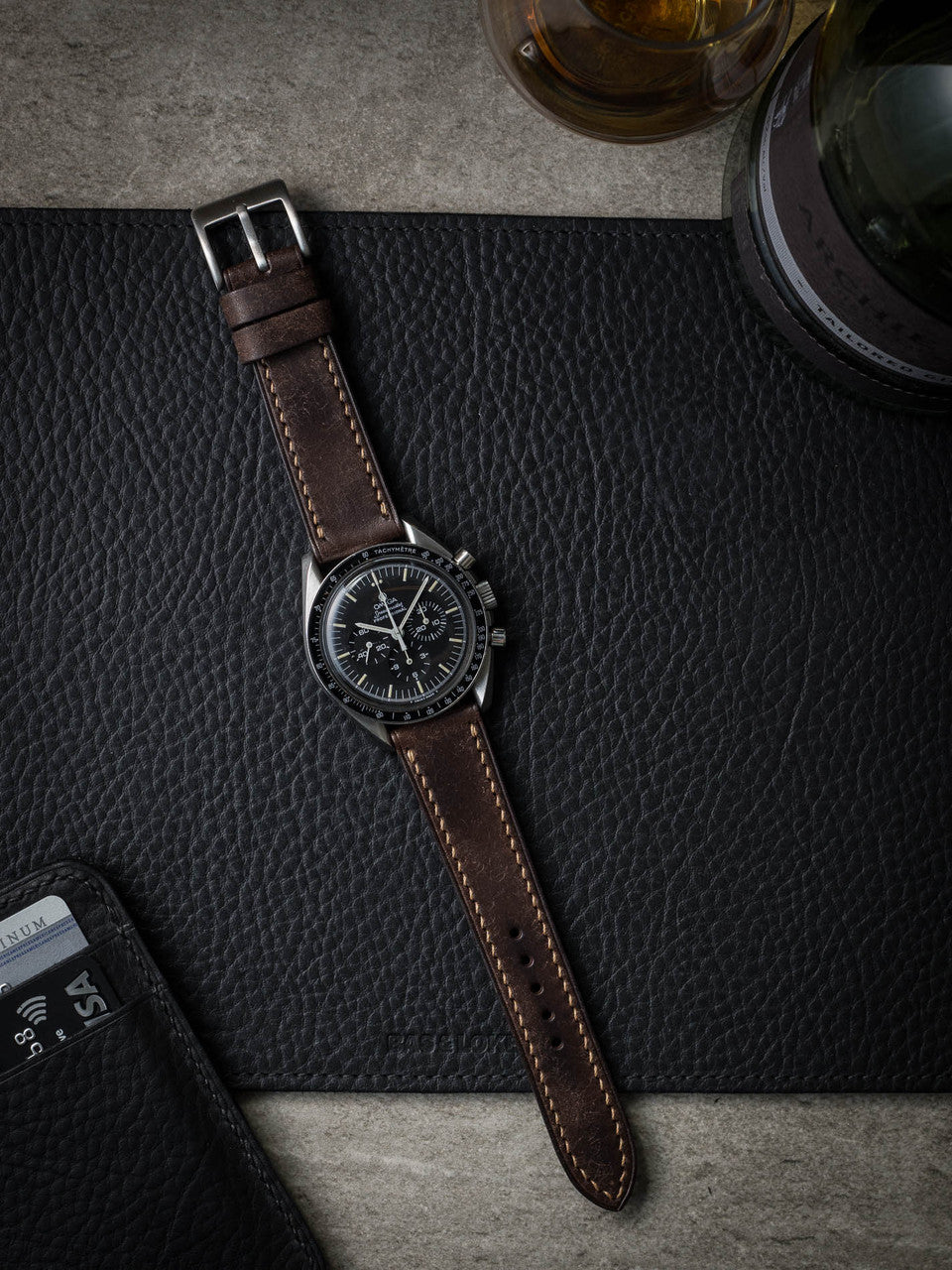 "Xavier" Vintage Brown Leather Watch Strap