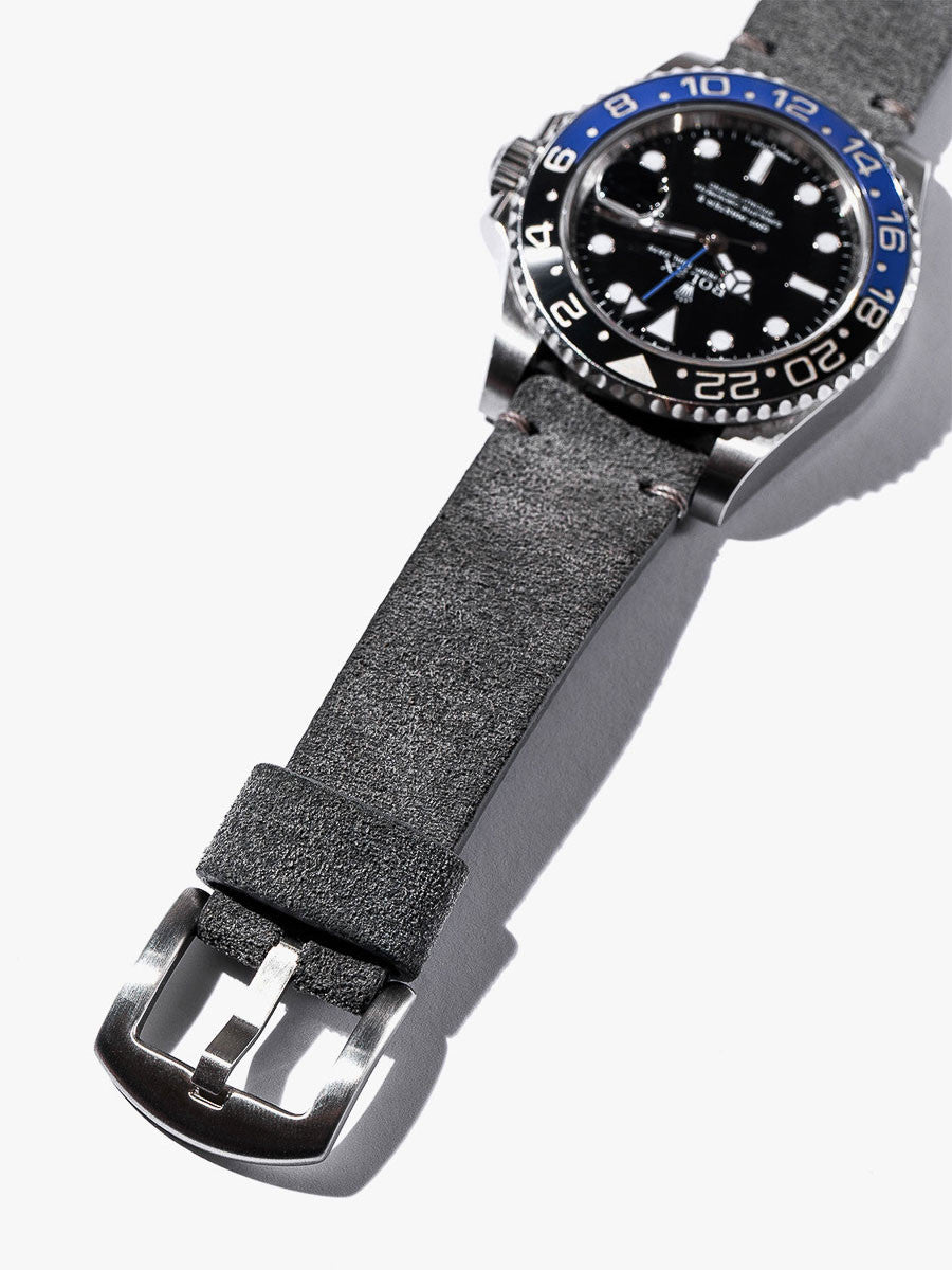 "Everett" Light Grey Suede Watch Strap
