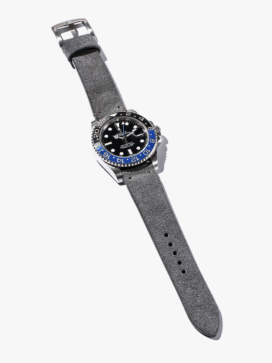 "Everett" Light Grey Suede Watch Strap