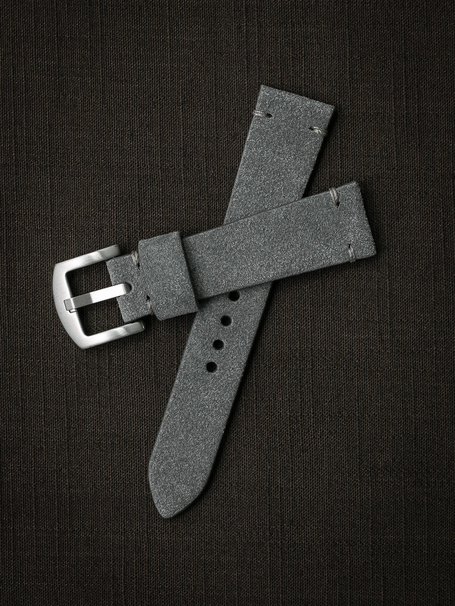 "Everett" Light Grey Suede Watch Strap