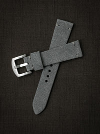 "Everett" Light Grey Suede Watch Strap