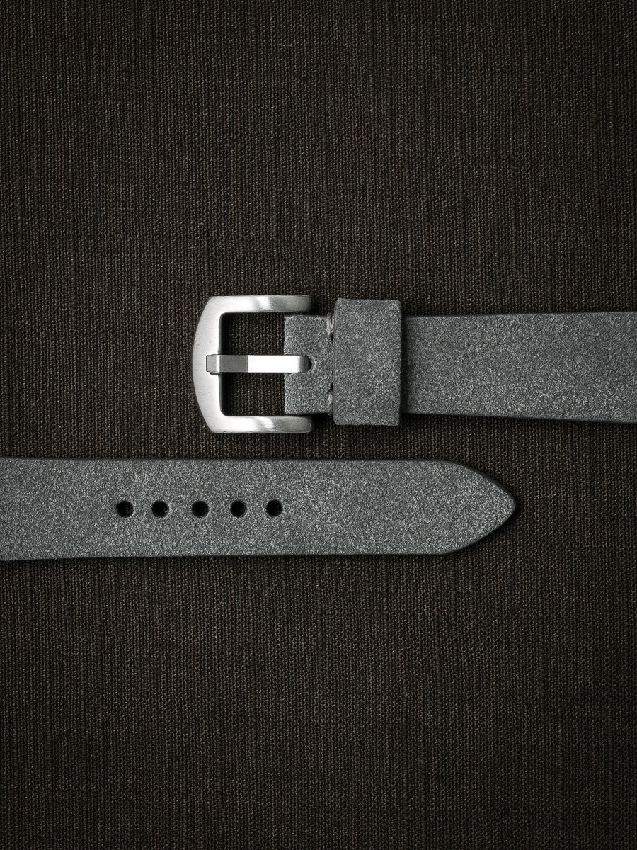 "Everett" Light Grey Suede Watch Strap