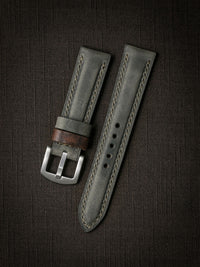 "Forbes" Grey Green Leather Watch Strap