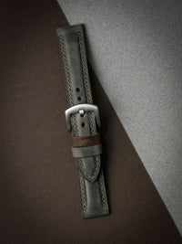 "Forbes" Grey Green Leather Watch Strap