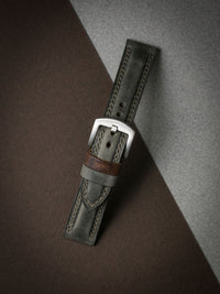 "Forbes" Grey Green Leather Watch Strap