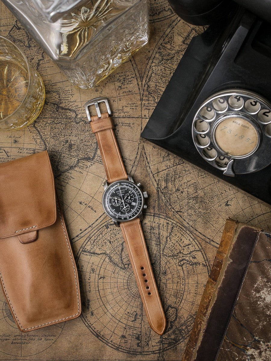 "Gallagher" Natural Vintage Leather Watch Strap