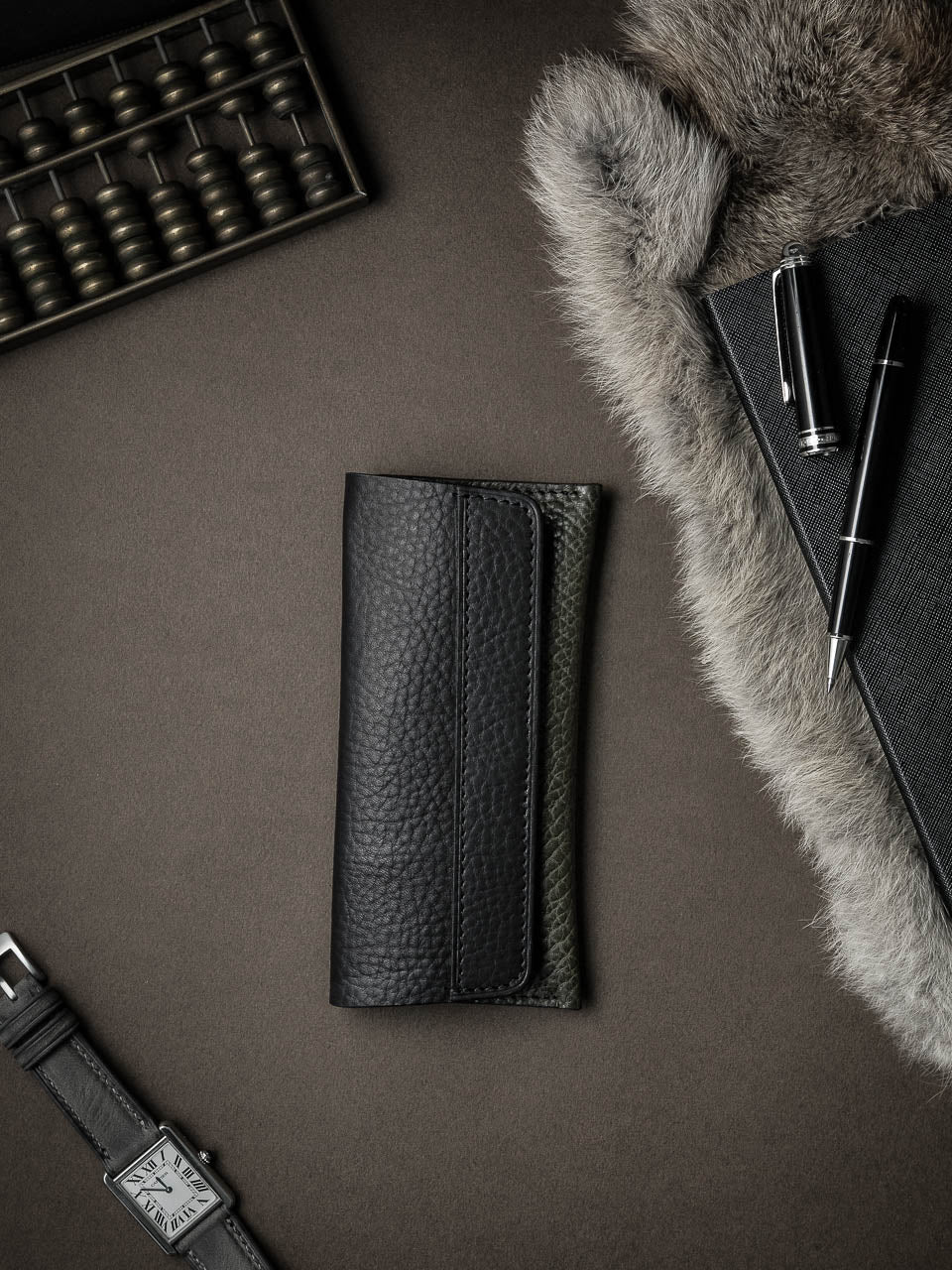 Lex Watch Pouch - Olive Green Leather
