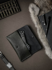 Lex Watch Pouch - Olive Green Leather